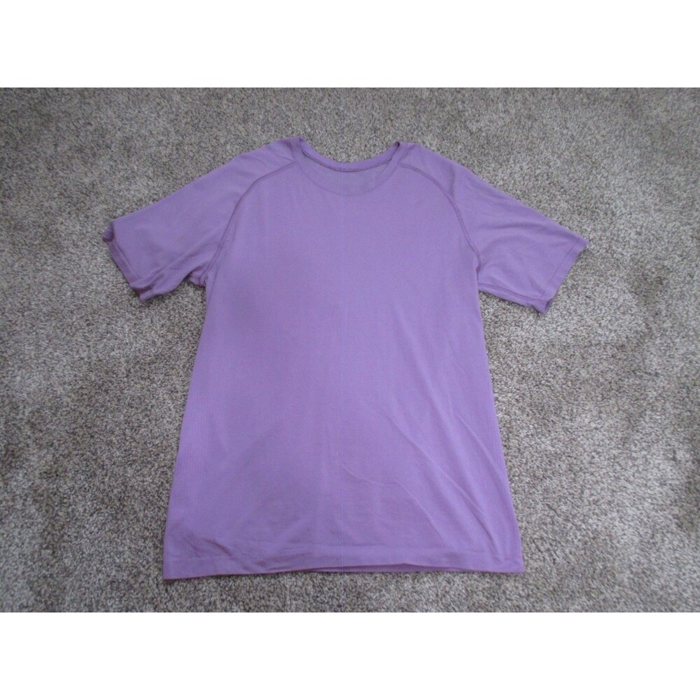 Lululemon Metal Vent Tech Hoodie Purple Mens Large Short Sleeve Performance Sz L